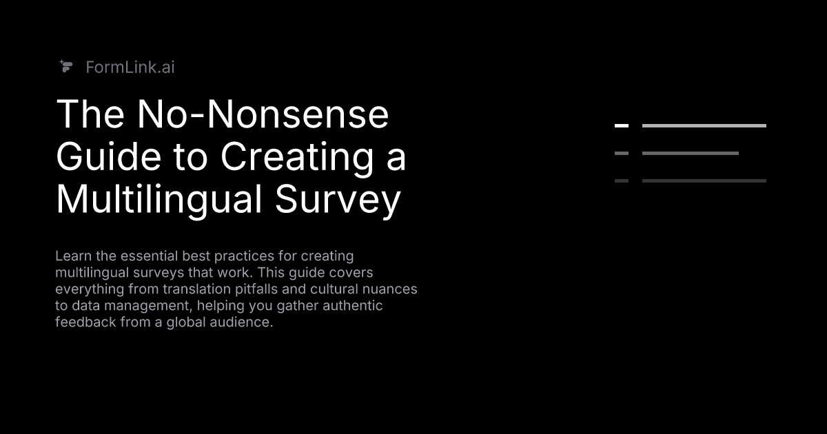 The No-Nonsense Guide to Creating a Multilingual Survey
